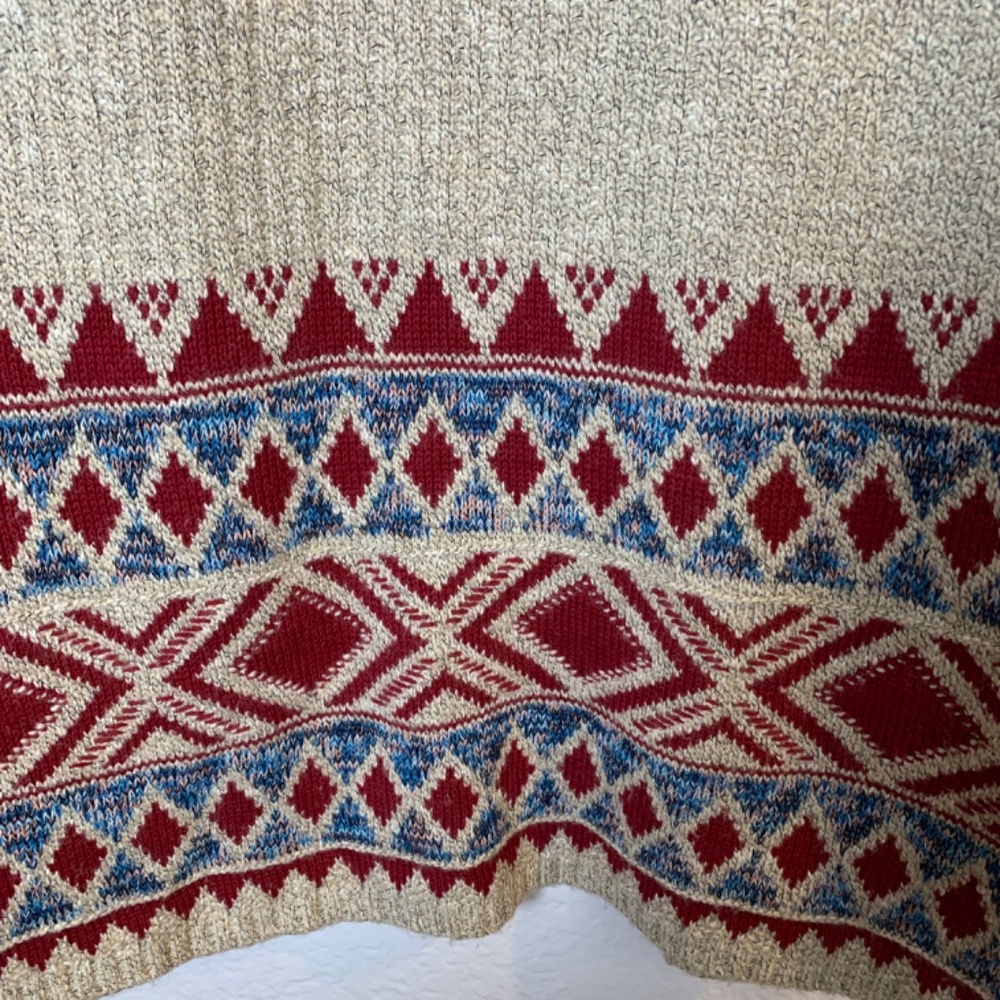 Lucky Brand Aztec Tribal Open Front Hooded Cardigan Size Small Pockets Boho - Picture 14 of 15